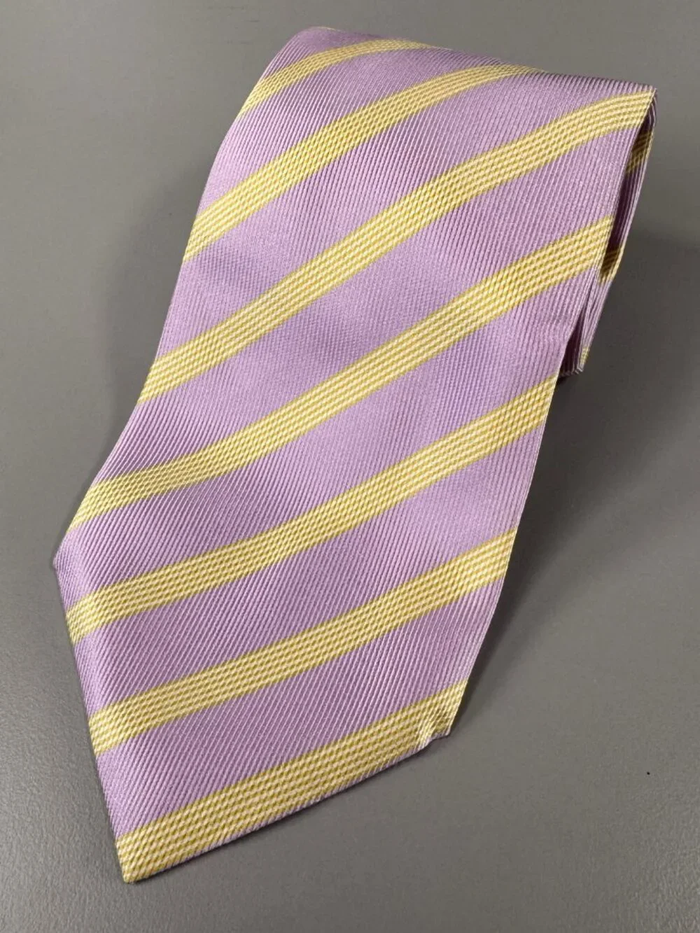Luigi Borrelli Napoli Lavender & Lime 100% Silk Made in Italy EUC